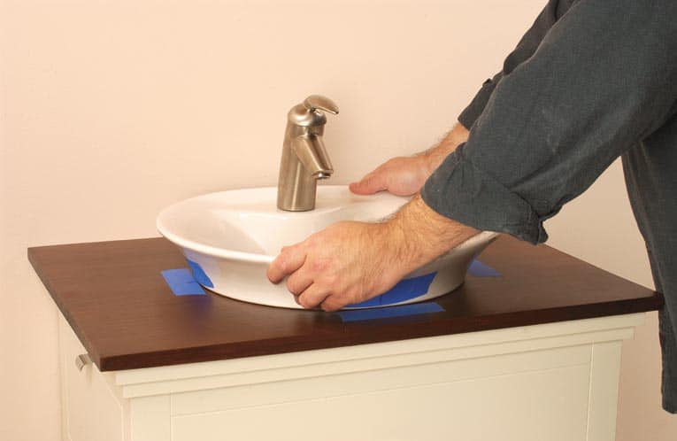 change to above counter bathroom sink