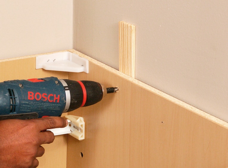 install kitchen wall cabinet screws
