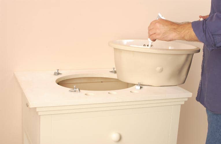 replace an undermount bathroom sink