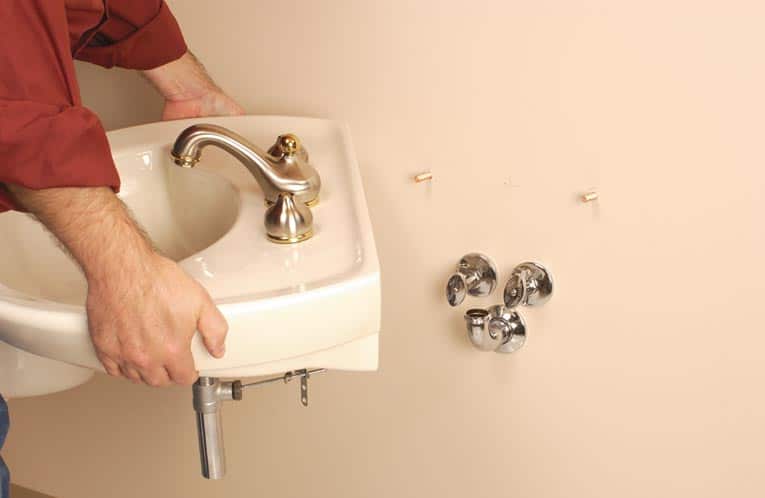 install a wall mount bathroom sink