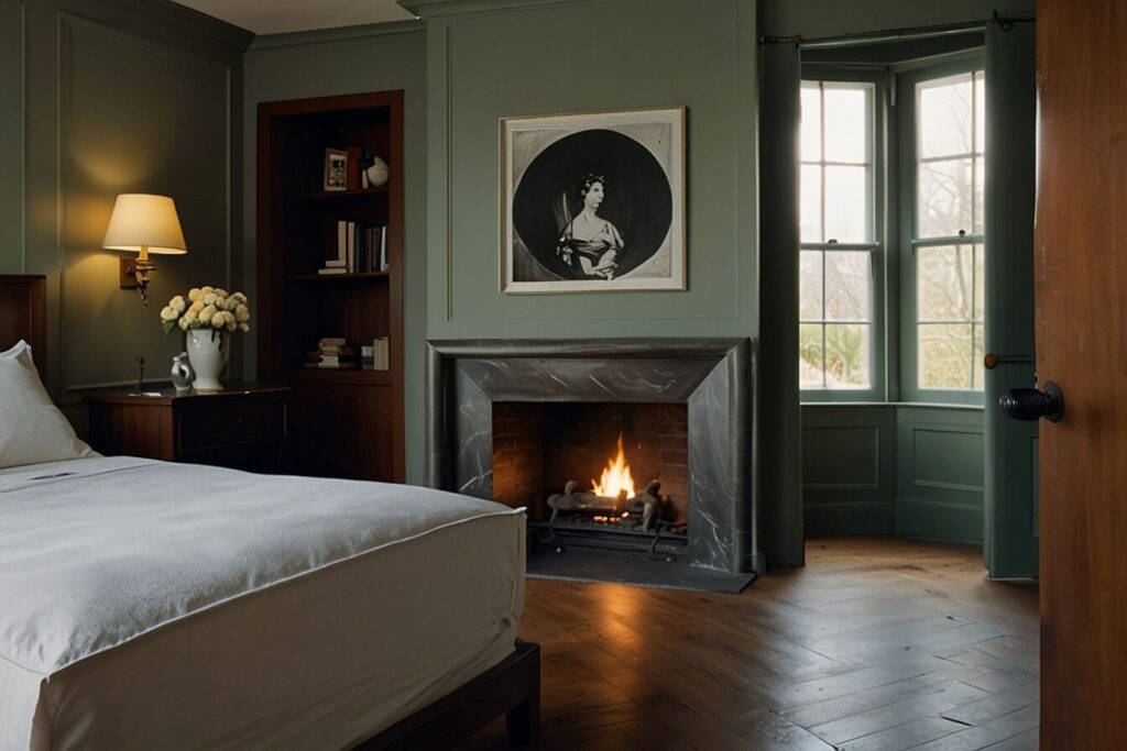 Fireplace in the bedroom