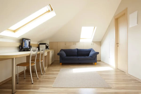 View of a work area in attic space