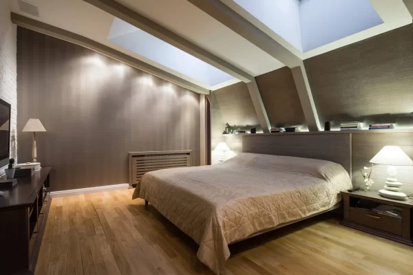 View of a bedroom in attic space