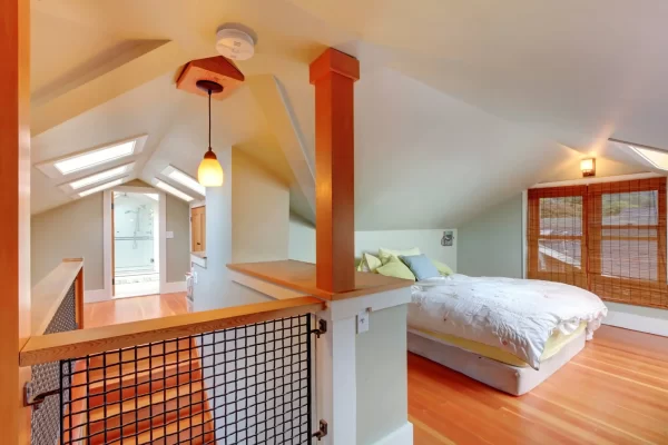 View of a bedroom in attic space