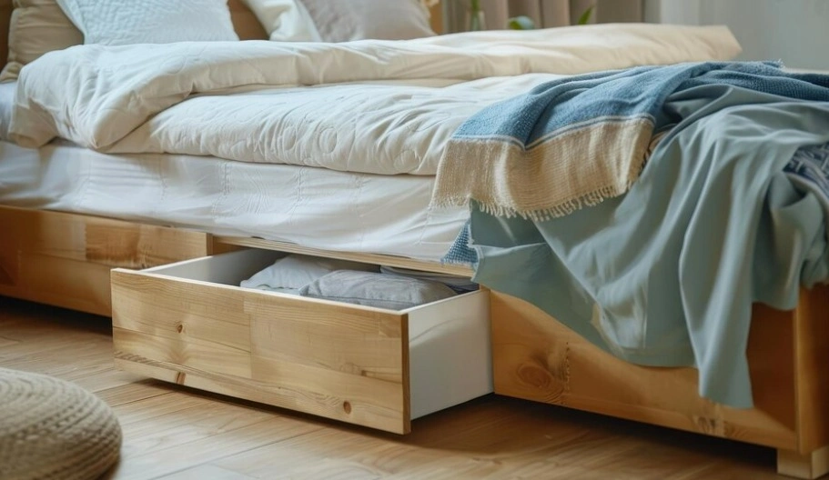 Bed frame with storage