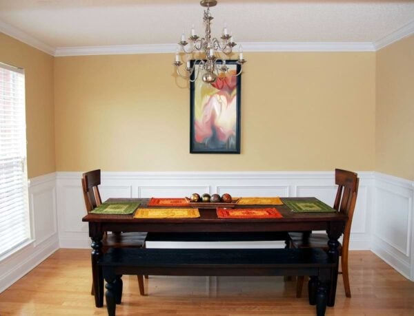 Wainscoting in dining room