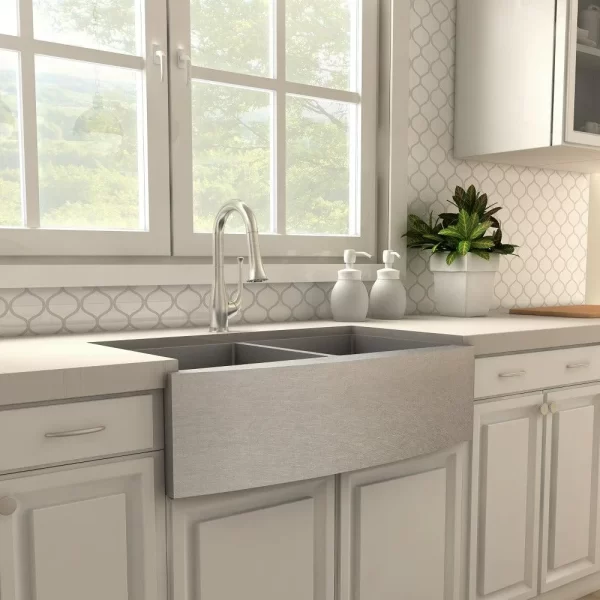 The glossy shine of chrome faucet makes a kitchen glisten with a fresh look. 