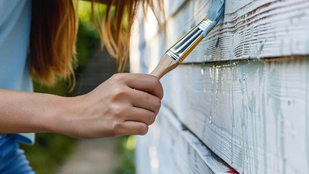 applying paint stripper to siding