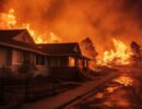 Los Angeles fire with house fire